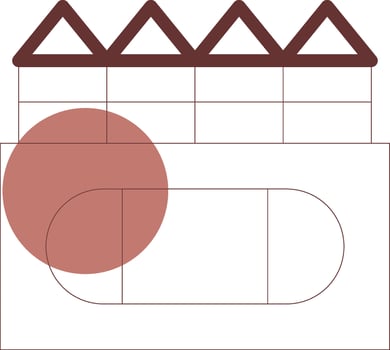 Line Brown Circle Design vector
