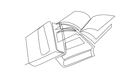 Continuous line art drawing of book illustration vector