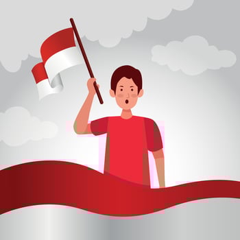 Indonesian Independence Celebrations Day Illustration Vector Banner And Post Design, Celebrations Day Clip Art Set. Indonesian Freedom Independence Patriotism Template.