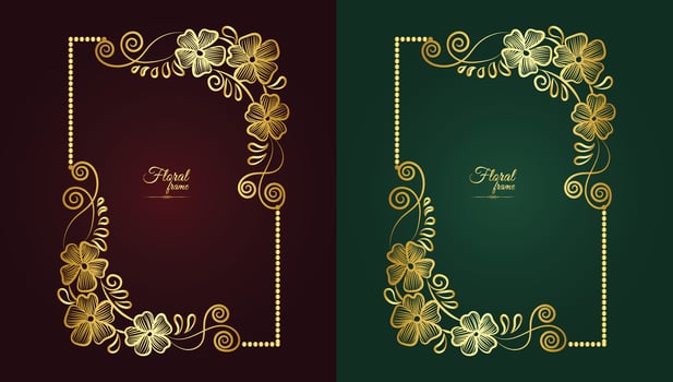 Free Vector Flower Decorative Gold Frames And luxury Floral frame