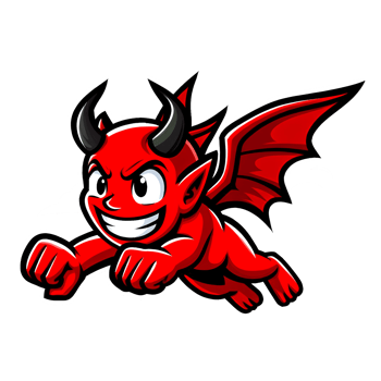 AI generated red devil cartoon character png