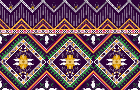 Ethnic abstract ikat art. Seamless pattern in tribal, folk embroidery,  and Mexican style. Aztec geometric art ornament print.Design for carpet. vector