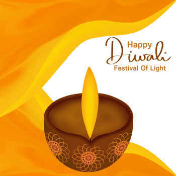 Happy diwali with diya transparent background png