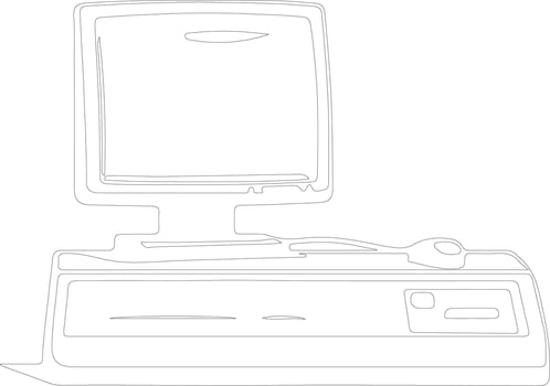 Computer outline silhouette vector