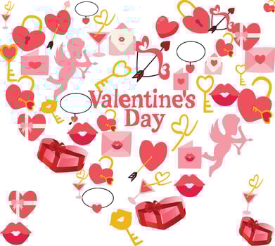 White Valentine's day Vector illustration