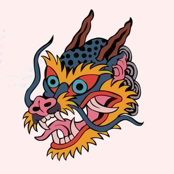 Dragon Face full colour vector