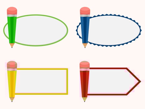 pencils with bright colors and banner vector