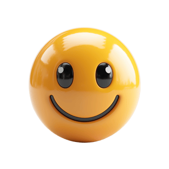 AI generated 3d icon smiling face emoji isolated on transparent background png