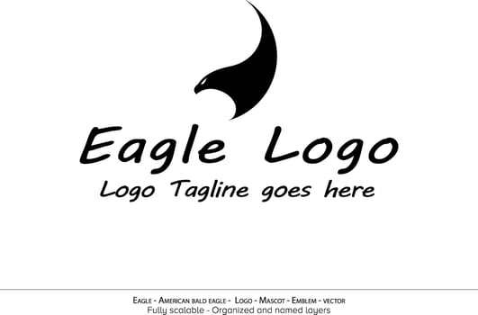 Eagle Logo, Flying Bird Emblem. dove mascot. American Bald Eagle silhouette logo. Minimal design, minimalistic logo vector