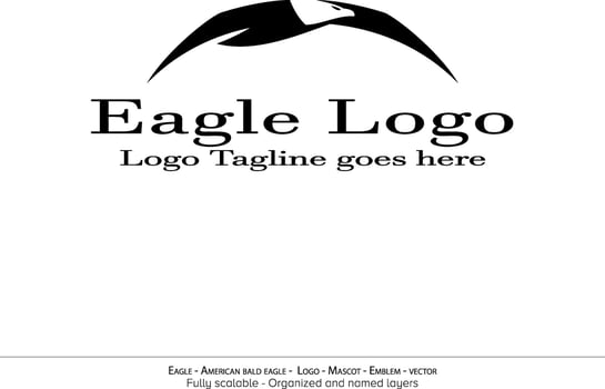 Eagle Logo, Flying Bird Emblem. dove mascot. American Bald Eagle silhouette logo. Minimal design, minimalistic logo vector
