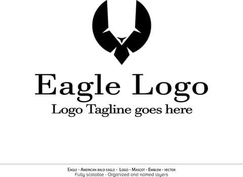 Eagle Logo, Flying Bird Emblem. dove mascot. American Bald Eagle silhouette logo. Minimal design, minimalistic logo vector