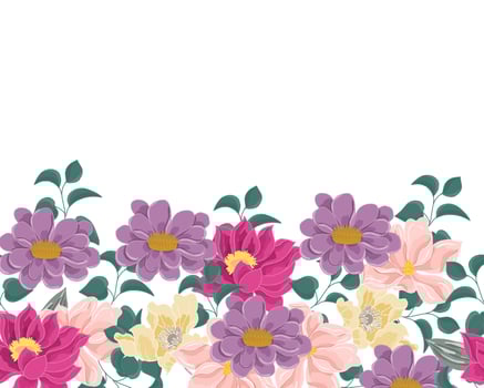 Rose and Lotus Flower Background vector