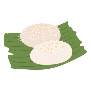 Filipino Dessert Palitaw meal sesame seed vector