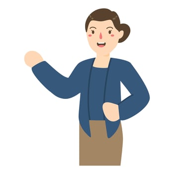 Indonesian Woman in Traditional Batik Kebaya vector