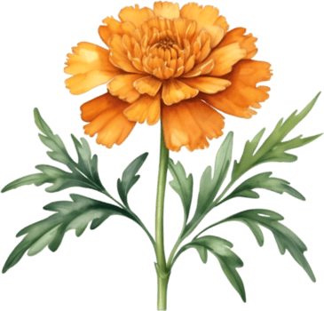 AI generated Watercolor painting of a Marigold flower. png