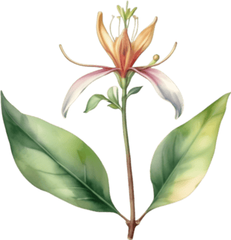 AI generated Watercolor painting of a honeysuckle flower. png