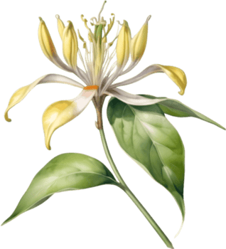 AI generated Watercolor painting of a honeysuckle flower. png