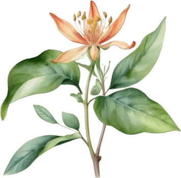 AI generated Watercolor painting of a honeysuckle flower. png