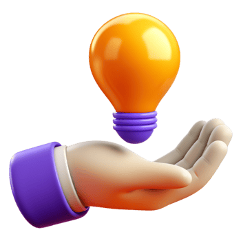 AI generated 3D hand holding light bulb png