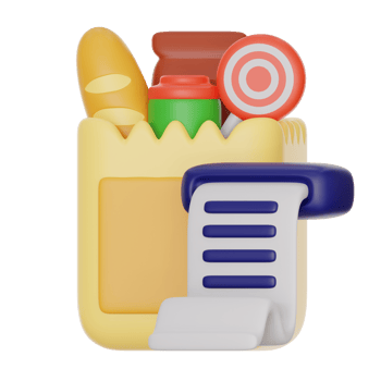 receipt 3d icon illustration. online shopping 3d rendering png