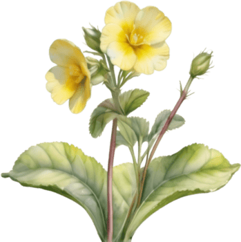 AI generated Watercolor painting of a Primrose flower. png