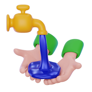 wudu 3d icon illustration. 3d rendering ramadan illustration png