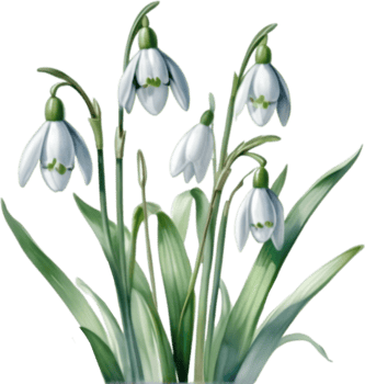 AI generated Watercolor painting of a Snowdrop flower. png