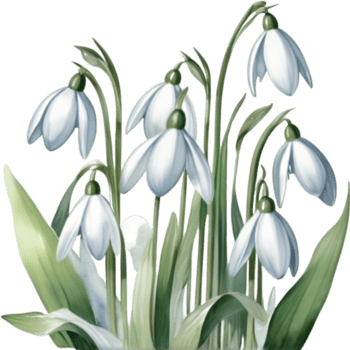 AI generated Watercolor painting of a Snowdrop flower. png