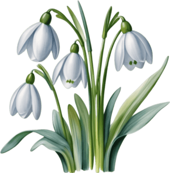 AI generated Watercolor painting of a Snowdrop flower. png