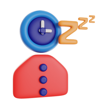 sleeping time 3d icon illustration. time menagement 3d rendering. png