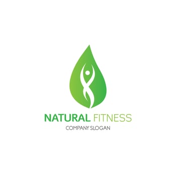 natural fitness logo design minimal style vector