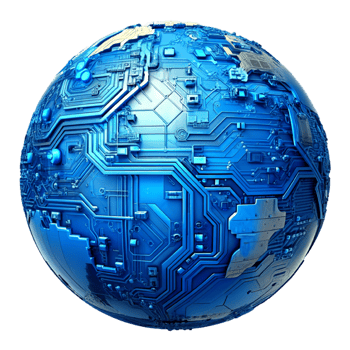 AI generated 3D world global network digital technology png