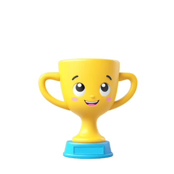 AI generated 3d render trophy cup winner success champion icon on isolated transparent background png, generated with AI png