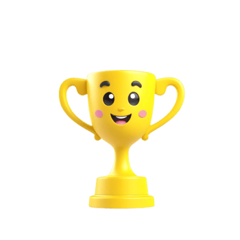 AI generated 3d render trophy cup winner success champion icon on isolated transparent background png, generated with AI png