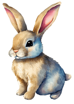 AI generated Watercolor illustration brown rabbit on Easter day png