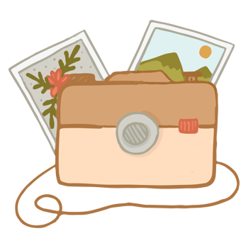 hand drawn vintage camera png