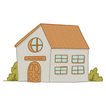 cartoon house with green grass png