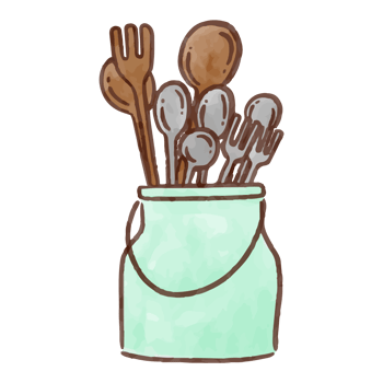 Kitchen appliances cartoon style png