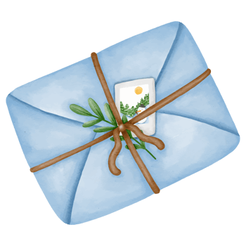 Christmas letter to Santa Claus blue color watercolor style paintings png