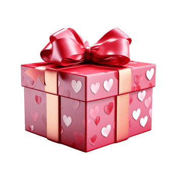 AI generated Box with gift for valentines holiday png