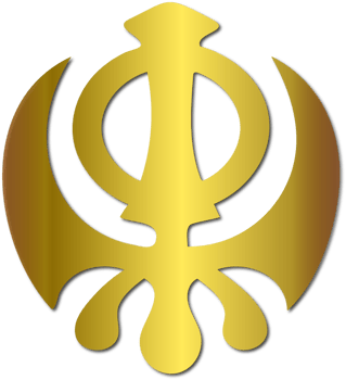 Sikh Religion Symbol in Gold Gradient png