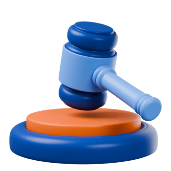 Gavel isolated on transparent. 3d render png