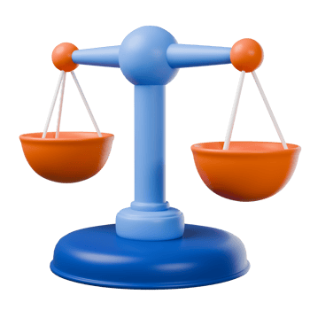 Scale law isolated on transparent. 3d render png