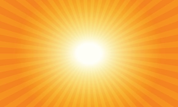 orange sunburst background.  summer radial rays background pattern vector