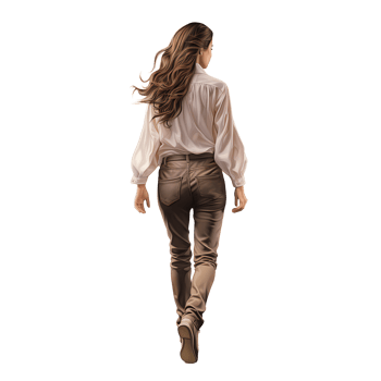 AI generated Young Women Walking Back Trendy Girls Enjoying Casual Stroll Outdoors png