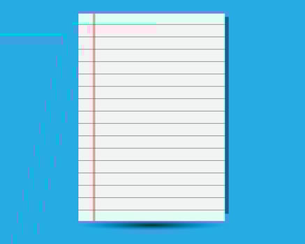 Empty writing sheets with lines. vector
