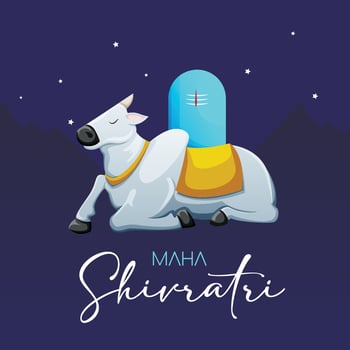 illustration of Lord Shiva with Nandi, Indian God of Hindu for Shivratri in hindi-Shivratri ki Shubhkamnaye vector
