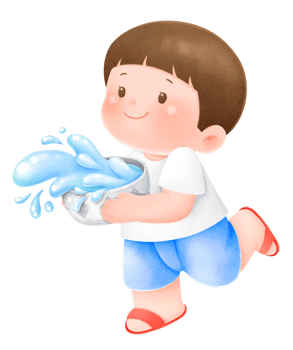 Songkran festival kid splashing water png