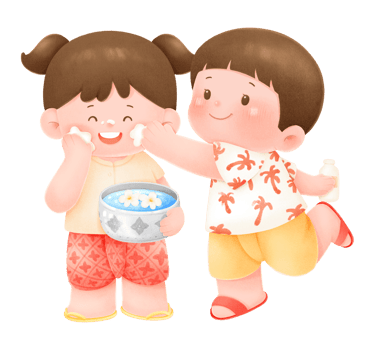 Songkran festival Thailand Kids Cartoon png