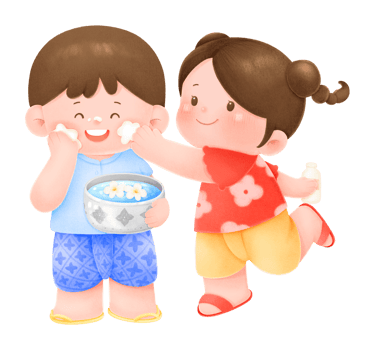 Songkran day cartoon png